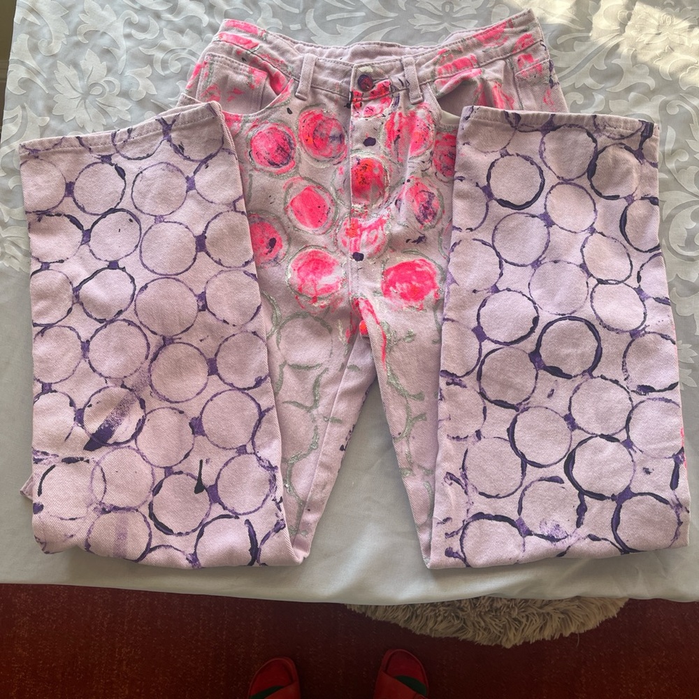 Pink and Purple Patterned Cargo Pants